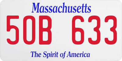 MA license plate 5OB633