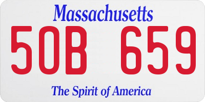 MA license plate 5OB659