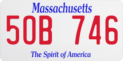 MA license plate 5OB746