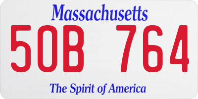 MA license plate 5OB764