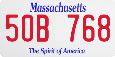 MA license plate 5OB768