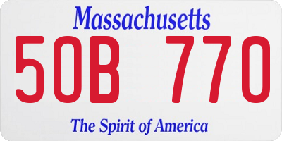 MA license plate 5OB770