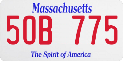 MA license plate 5OB775