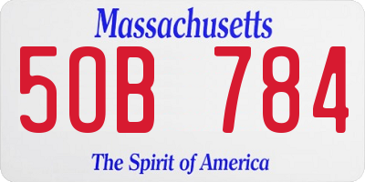 MA license plate 5OB784