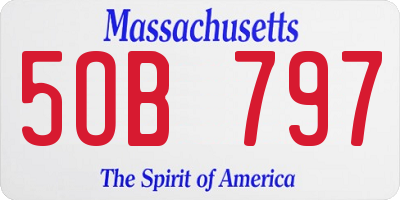 MA license plate 5OB797