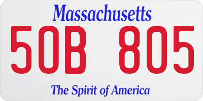 MA license plate 5OB805