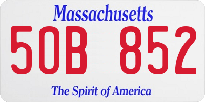 MA license plate 5OB852