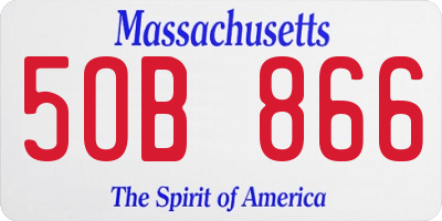 MA license plate 5OB866