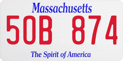 MA license plate 5OB874