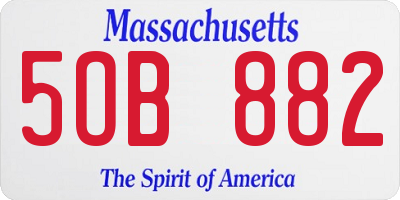 MA license plate 5OB882
