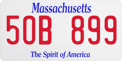MA license plate 5OB899