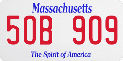 MA license plate 5OB909