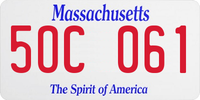 MA license plate 5OC061