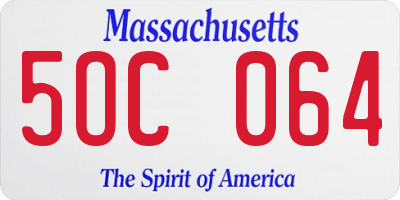 MA license plate 5OC064