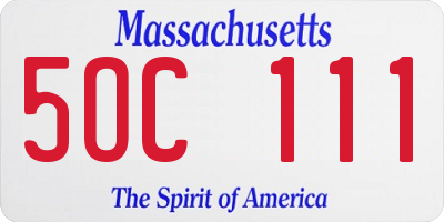 MA license plate 5OC111