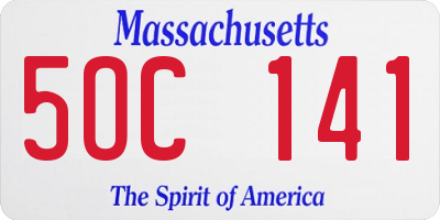 MA license plate 5OC141