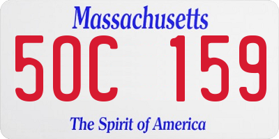 MA license plate 5OC159