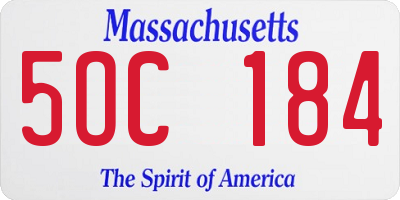 MA license plate 5OC184