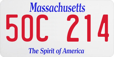 MA license plate 5OC214