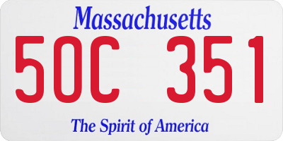 MA license plate 5OC351