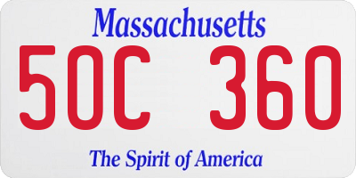 MA license plate 5OC360