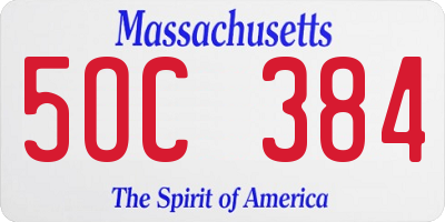 MA license plate 5OC384