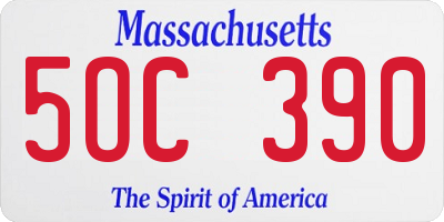 MA license plate 5OC390