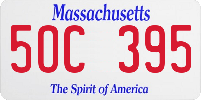 MA license plate 5OC395
