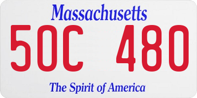 MA license plate 5OC480