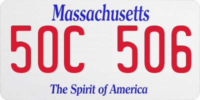 MA license plate 5OC506