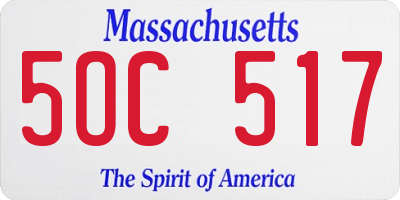 MA license plate 5OC517