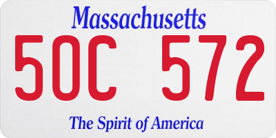 MA license plate 5OC572
