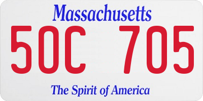 MA license plate 5OC705