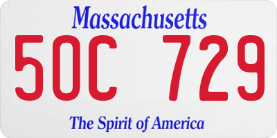 MA license plate 5OC729