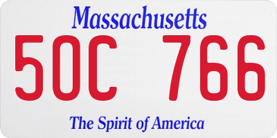 MA license plate 5OC766