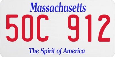 MA license plate 5OC912
