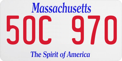 MA license plate 5OC970