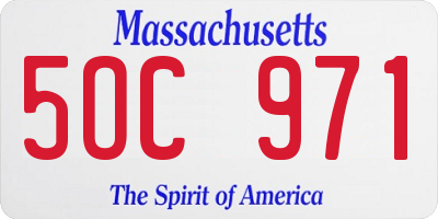 MA license plate 5OC971