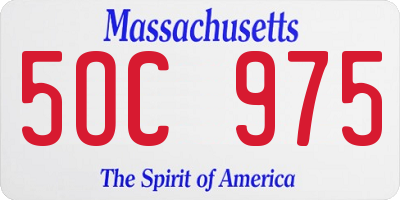 MA license plate 5OC975