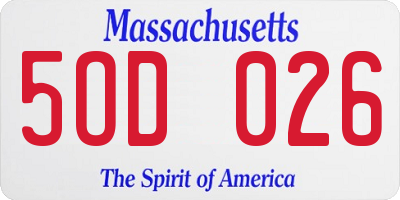MA license plate 5OD026