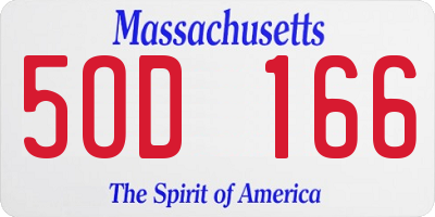 MA license plate 5OD166