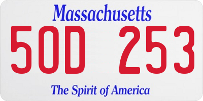 MA license plate 5OD253