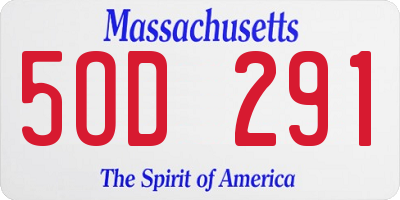 MA license plate 5OD291