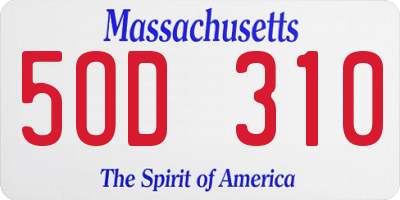 MA license plate 5OD310