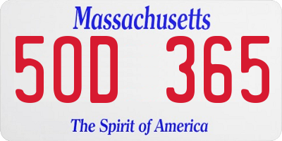 MA license plate 5OD365