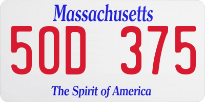MA license plate 5OD375
