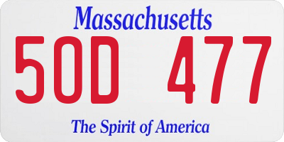 MA license plate 5OD477