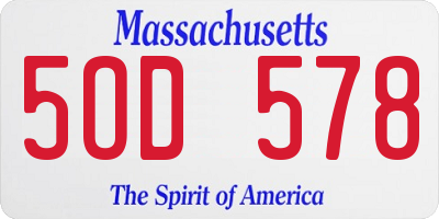 MA license plate 5OD578