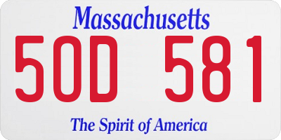 MA license plate 5OD581