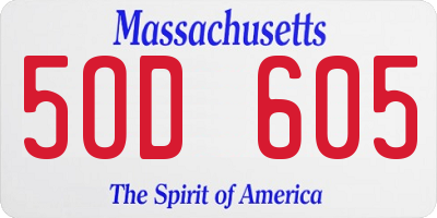 MA license plate 5OD605